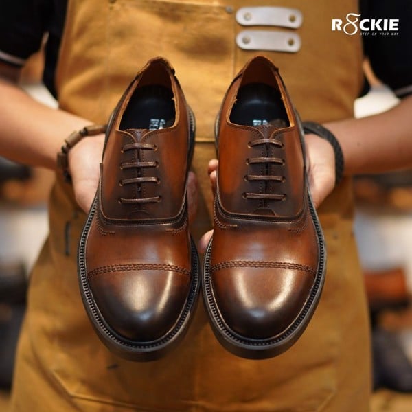 BMHA01 – Beckman Oxford Captoe dòng Macallan – Nâu Patina